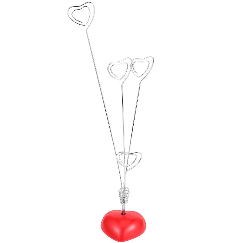 Tinksky Picture Stand-4 Clip Heart Photo Holder Card Note Memo Clip Tree Place Cards Holder - Image 1